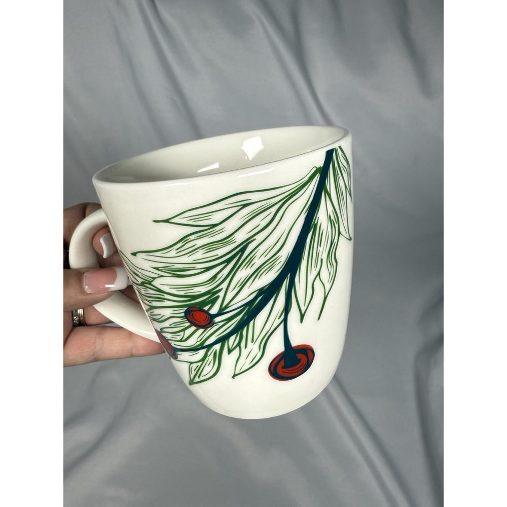 Starbucks Mug 2020 Holiday Coffee Cup Christmas Holly Berry Pine 12 oz Red Green
